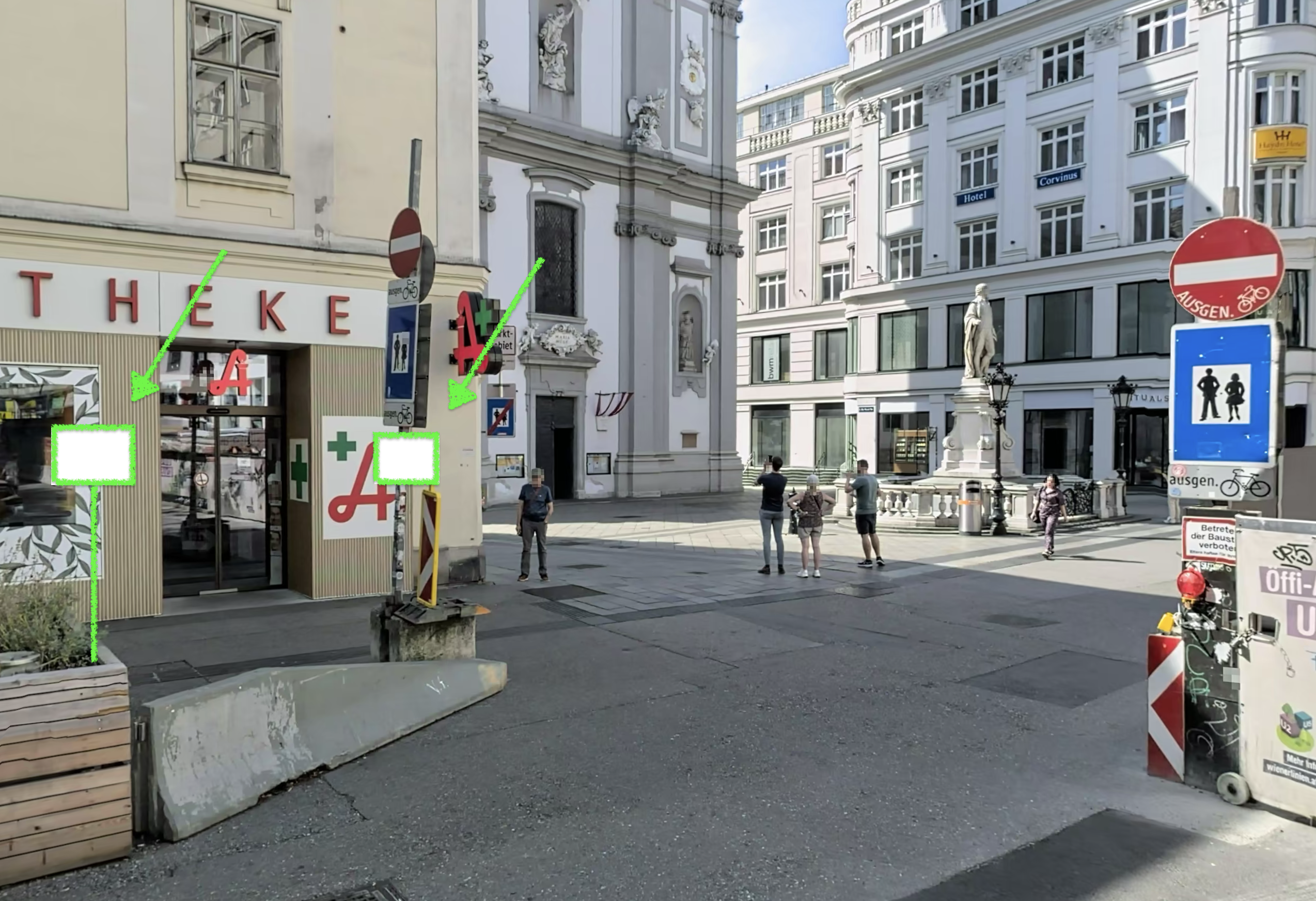 Screenshot aus Apple Maps der zeigt, wo ein Spiegel stehen könnte.